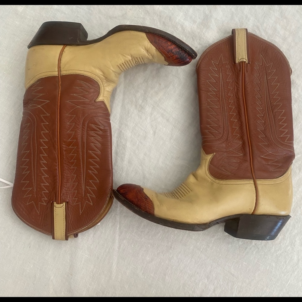 Tan cowboy boots
